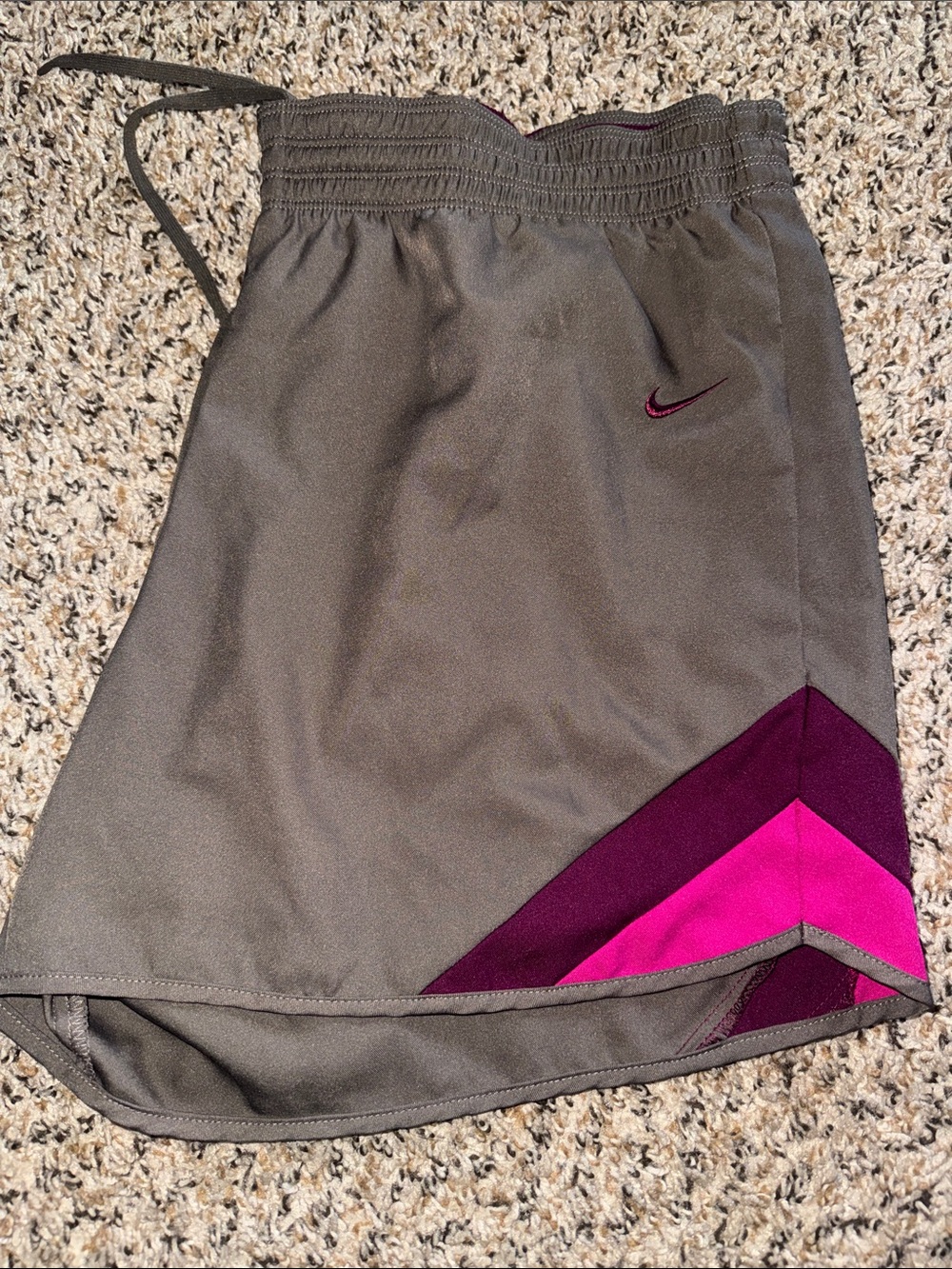 Nike Women's Gray Shorts with Pink and Plum Chevron